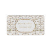 ホワイト素晴らし金ゴールドギャツビーアールデコ1920s結婚s ラベル (正面)