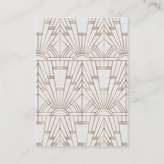 ホワイト素晴らし金ゴールドギャツビー結婚アールデコ詳細 エンクロージャーカード (裏面)