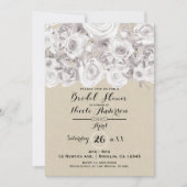 ホワイト素朴ウィンターバラクラフトブライダルシャワー 招待状 (正面)