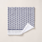 ホワイト素朴ウッドビーチハウスレイクハウスネイビーブルー バスタオルセット (ウォッシュタオル)