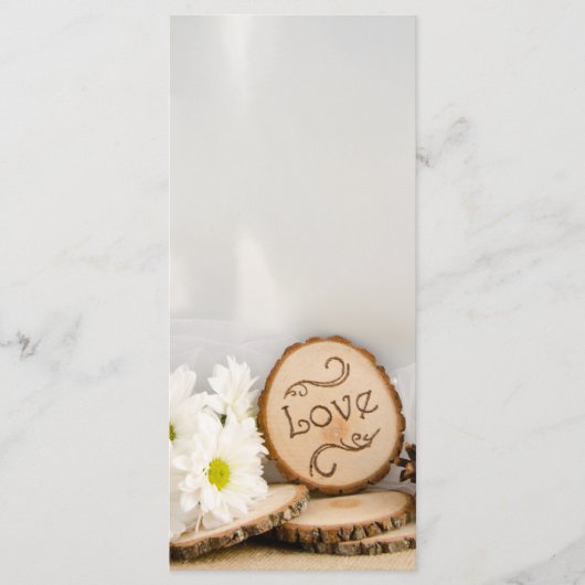 ホワイト素朴デイジーウッドランド結婚式 プログラム (正面)