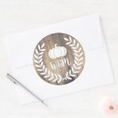 ホワイト素朴ファームハウスローレルズバーンウッドパンプキン ラウンドシール (封筒)