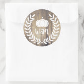 ホワイト素朴ファームハウスローレルズバーンウッドパンプキン ラウンドシール (バッグ)