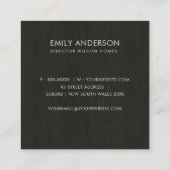 ホワイト素朴フローラバードハウスエ実在ステート不動産仲介業者 スクエア名刺 (裏面)