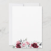 ホワイト素朴マルーンバラフローラ結婚ズ 招待状 (裏面)