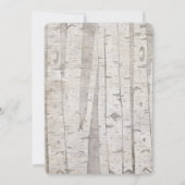 ホワイト素朴樺の木ツリーブライダルシャワー 招待状 (裏面)