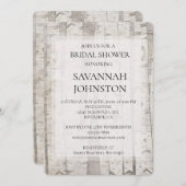 ホワイト素朴樺の木ツリーブライダルシャワー 招待状 (正面/裏面)