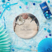 ホワイト素朴樺の木フローラ&ハミングバードエレガント ペーパープレート (パーティー)