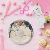 ホワイト素朴樺の木フローラ&ハミングバードエレガント ペーパープレート (パーティー)