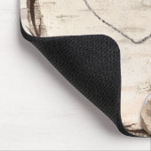 ホワイト素朴樺の木フローラ&ハミングバードエレガント マウスパッド (コーナー)