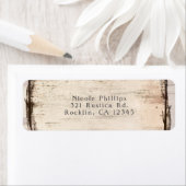 ホワイト素朴樺の木フローラ&ハミングバード招待状 ラベル (インサイチュ)