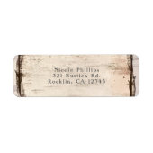 ホワイト素朴樺の木フローラ&ハミングバード招待状 ラベル (正面)