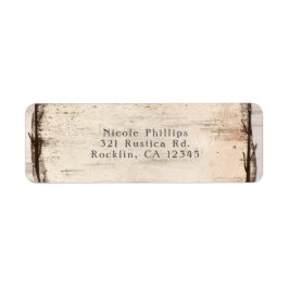 ホワイト素朴樺の木フローラ&ハミングバード招待状 ラベル