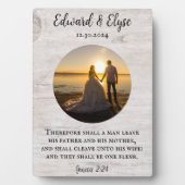 ホワイト素朴・ウ結婚ッドの記念カスタム写真 フォトプラーク (正面)