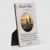 ホワイト素朴・ウ結婚ッドの記念カスタム写真 フォトプラーク (側面)