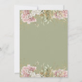 ホワイト素朴&ピンクアジサイ緑ブライダルブランチ 招待状 (裏面)