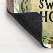 ホワイト素朴&ブラウンウッドボタニカルリースバーン マウスパッド (コーナー)