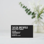 ホワイト素朴&ブラックプロフェッショナル名刺 名刺 (スタンド正面)