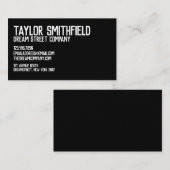 ホワイト素朴&ブラックプロフェッショナル名刺 名刺 (正面/裏面)
