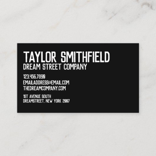 ホワイト素朴&ブラックプロフェッショナル名刺 名刺 (正面)