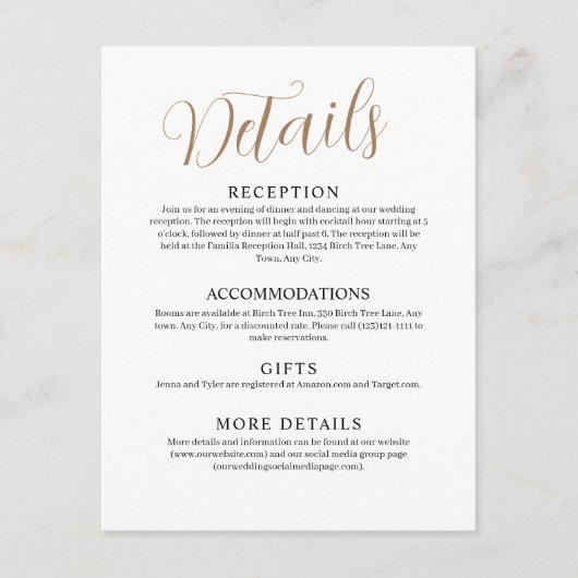 ホワイト結婚のエンクロージャカード エンクロージャーカード (正面)