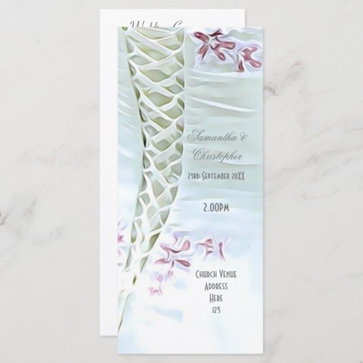 ホワイト結婚のドレス教会の結婚式プログラム プログラム (正面/裏面)