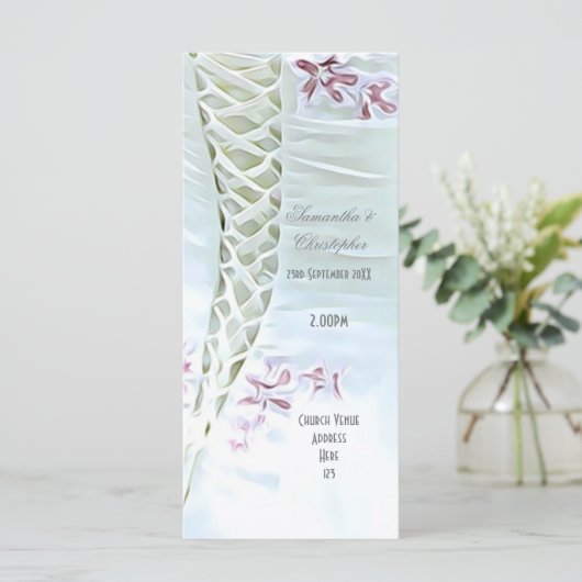 ホワイト結婚のドレス教会の結婚式プログラム プログラム (スタンド正面)