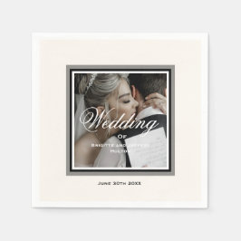 ホワイト結婚のナプキン スタンダードカクテルナプキン