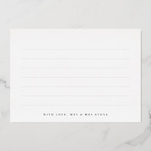 ホワイト結婚のフォトコラージュ金ゴールドスクリプト 箔招待状 (裏面)