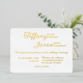 ホワイト結婚の共演実在 箔招待状 (立ち正面)