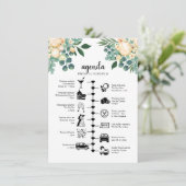 ホワイト結婚の週末のスケジュール、ゲストの議題 アドバイスカード (スタンド正面)