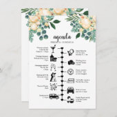 ホワイト結婚の週末のスケジュール、ゲストの議題 アドバイスカード (正面/裏面)