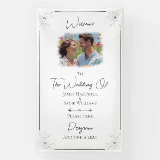 *ホワイト結婚のAnemoneが席を探す 横断幕 (縦)