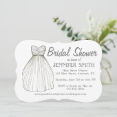 ホワイト結婚ズガウンドレスブライダルシャワーパーティー花嫁 招待状 (スタンド正面)