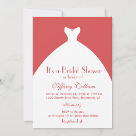 ホワイト結婚ズガウンピンクブライダルシャワー 招待状
