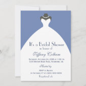 ホワイト結婚ズガウンブライダルシャワー 招待状 (正面)