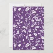 ホワイト結婚ズガウンonパープルブライダルシャワー招待状 招待状 (裏面)