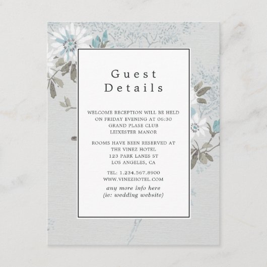 ホワイト結婚ズゲスト詳細 エンクロージャーカード (正面)