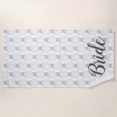 ホワイト結婚ズドレスガウンブライダルシャワー花嫁ギフト ビーチタオル (正面)