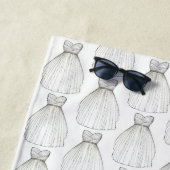 ホワイト結婚ズドレスガウンブライダルシャワー花嫁ギフト ビーチタオル (インサイチュ)