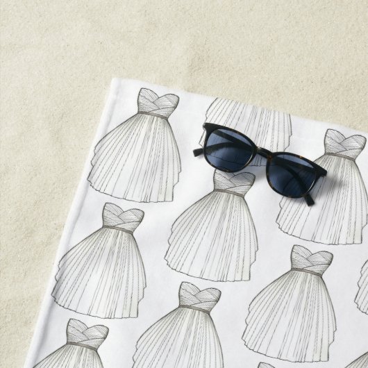 ホワイト結婚ズドレスガウンブライダルシャワー花嫁ギフト ビーチタオル (インサイチュ)