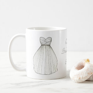 ホワイト結婚ズドレスガウン花嫁ブライダルシャワーマグ コーヒーマグカップ