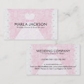 ホワイト結婚ズドレスピンクレース 名刺 (正面/裏面)
