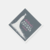 ホワイト結婚ズドレスブライダルシャワー スタンダードカクテルナプキン (角)