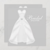 ホワイト結婚ズドレスブライダルシャワー 招待状