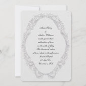 ホワイト結婚ズドーブとシャンパントースト 招待状 (裏面)