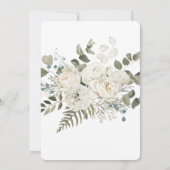 ホワイト結婚ズブーケイラストレーションブライダルシャワー 招待状 (裏面)