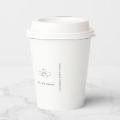 ホワイト結婚ズモノグラムシンプルミニマエレガントリスト 紙コップ (裏面)