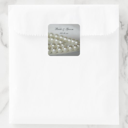 ホワイト結婚ズ真珠封筒用シール スクエアシール (バッグ)