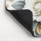 ホワイト結婚バラデザイン マウスパッド (コーナー)